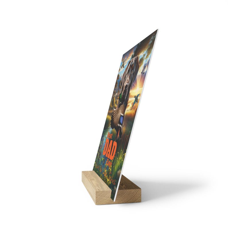 Decoración de patos para papá, Letrero personalizado para papá, Decoración para papá labrador, Placa "El mejor papá del mundo", Regalos de caza de patos para papá, Regalos de labrador chocolate imagen 3