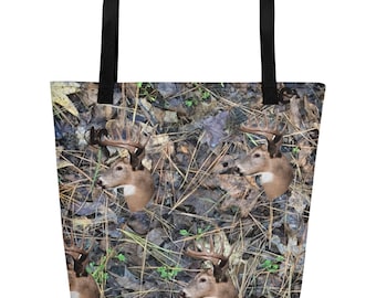 Large Camo Hunting Tote With Printed Inside Pocket, Amazing Hunter Gift, Jumbo Camo Man Bag, Jumbo Camouflage Bag, Camo Overnight Tote