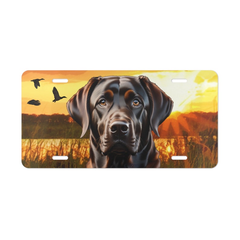 Chocolate Labrador License Plate Duck Hunting License Plate Etsy