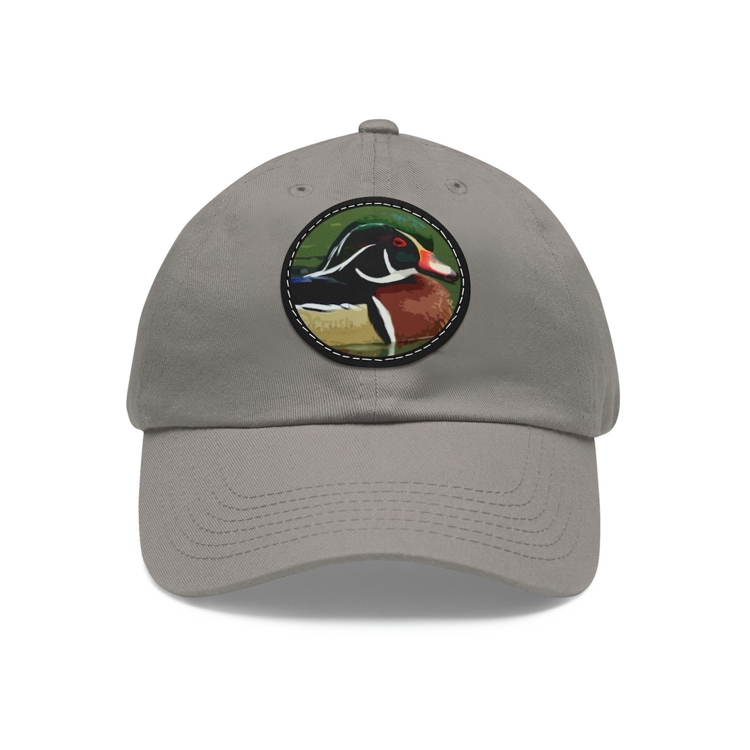 Wood Duck Dad Hat, Leather Patch Wood Duck Hat for Men, Duck Hunting