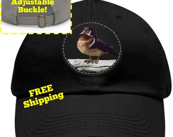 Wood Duck Hat Men, Duck Hunting Gifts for Men, Leather Patch Duck Hunter Hat, Waterfowl Hunting Hat, Gift for Men, Husbands, Boyfriends