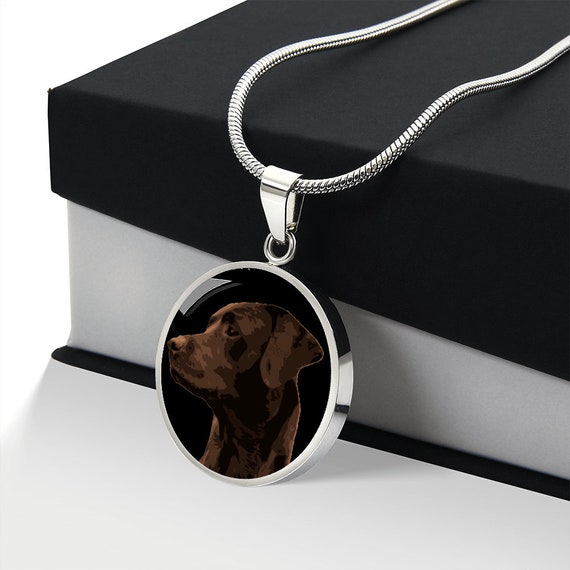 Enamel Chocolate Labrador Necklace atelieryuwa.ciao.jp