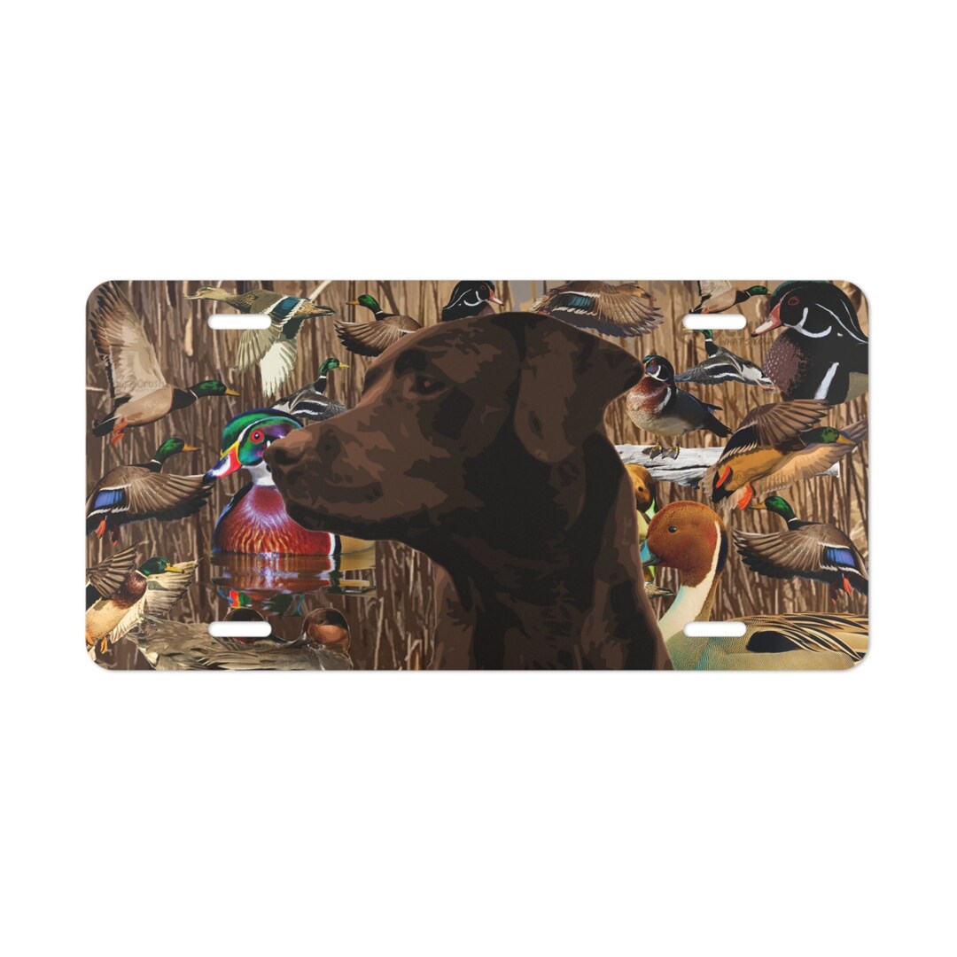 Chocolate Labrador License Plate Duck Hunting License Plate Etsy