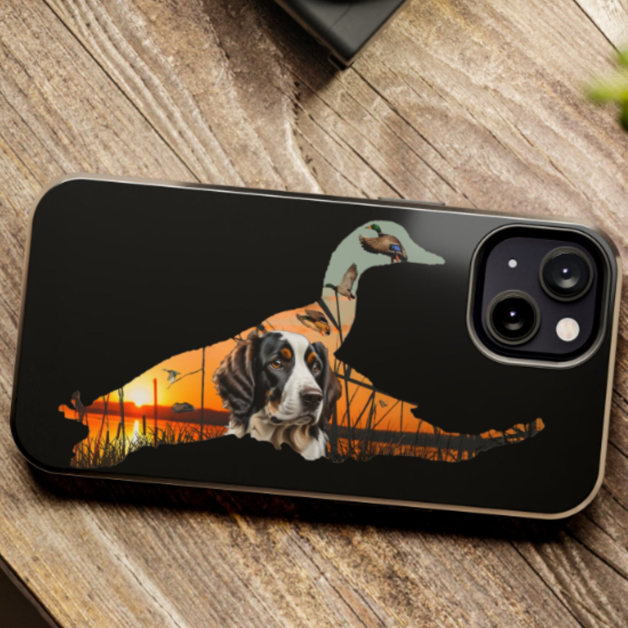 Flying Mallard iPhone Tough Case, Brittany Spaniel iPhone Case