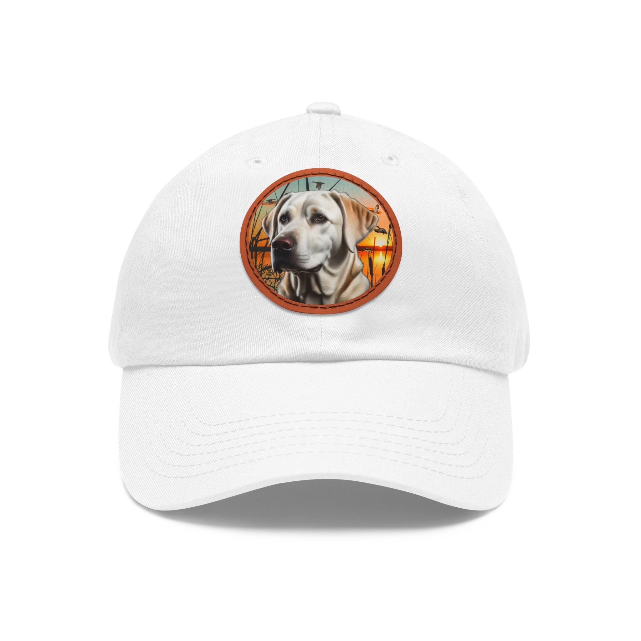 White Labrador Retriever Gifts, Duck Hunting Leather Patch Hat, Flying ...