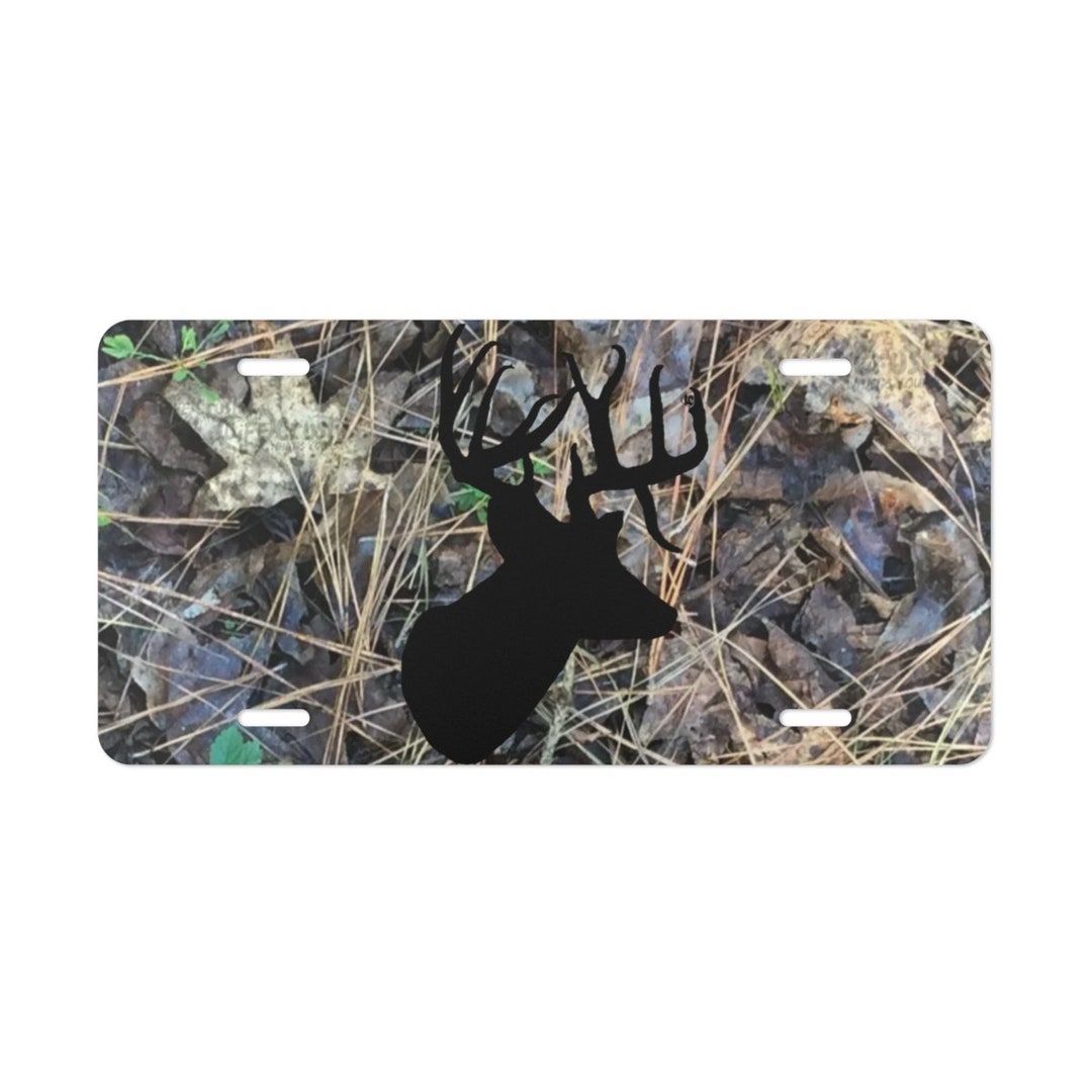 Trophy Buck Camo License Plate, Deer Hunting License Plate, Deer Hunter