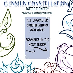 5 STAR* Genshin Constellation tattoo designs DIGITAL FILES