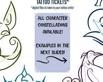 5 STAR* Genshin Constellation tattoo designs DIGITAL FILES