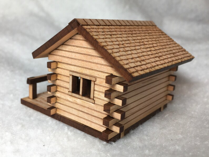 HO scale log cabin kit 187 scale Etsy