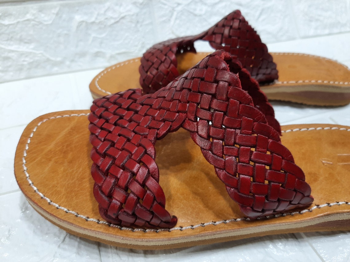 Leather women's sandals Moroccan sandals handmade Etsy