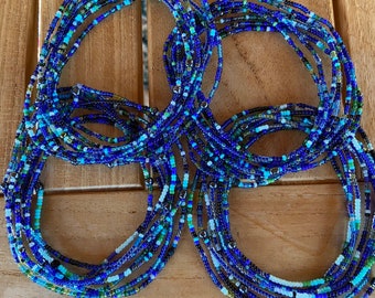 Deep Blue Sea Seed Bead Wrap Bracelet
