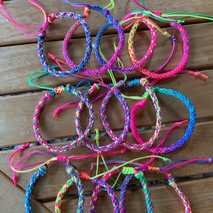 Neon Summer Colorful Kumihimo Braided Adjustable Bracelet friendship bracelet boho bracelet colorful bracelet nylon cord bracelet