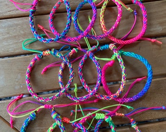 Neon Summer Colorful Kumihimo Braided Adjustable Bracelet friendship bracelet boho bracelet colorful bracelet nylon cord bracelet