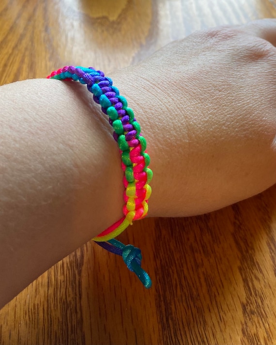 Neon Braided Friendship Adjustable Bracelet Friendship Bracelet Boho  Bracelet Colorful Bracelet Nylon Cord Bracelet 