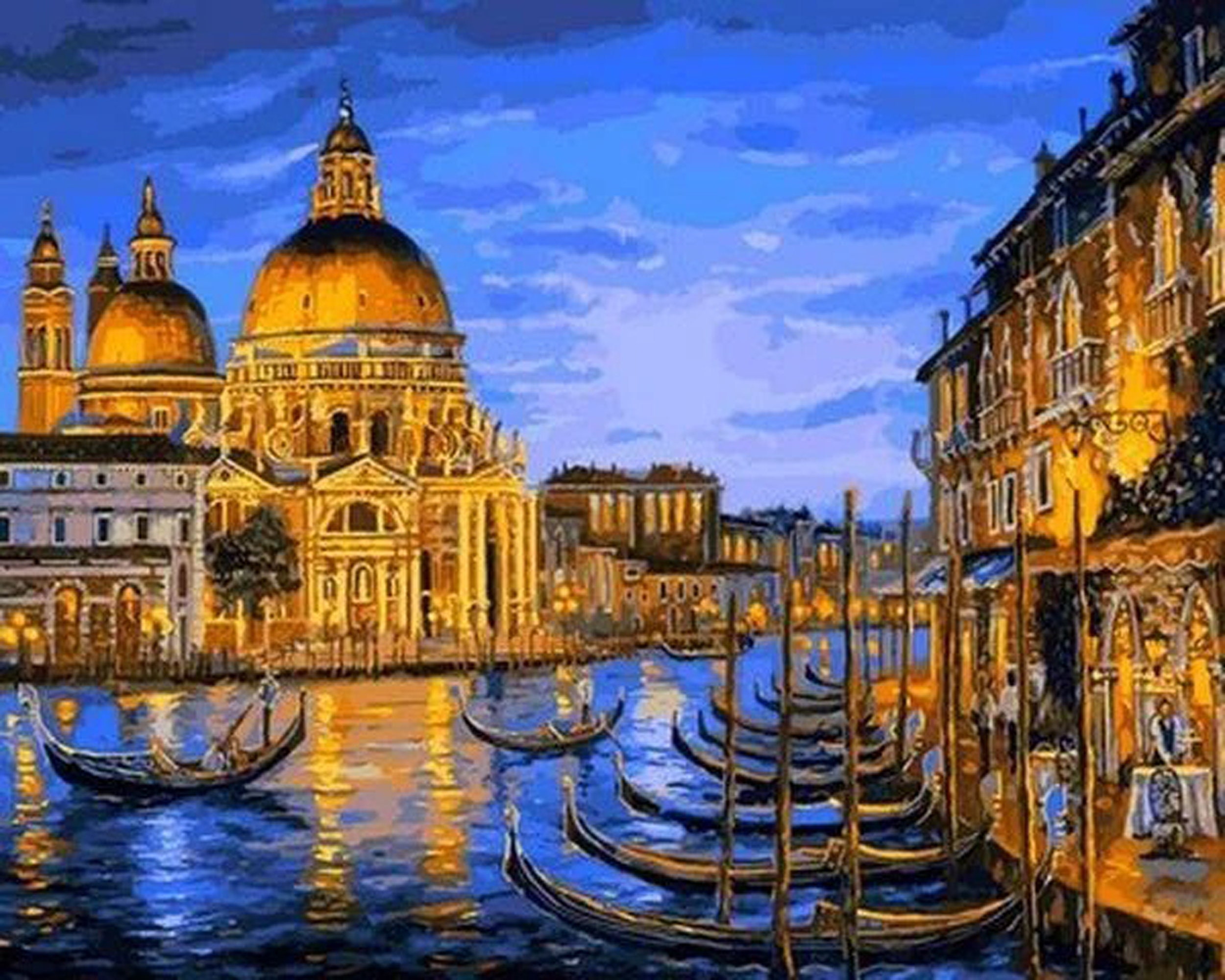 Venice night Paint by number kit adult Painting set Italian Etsy
