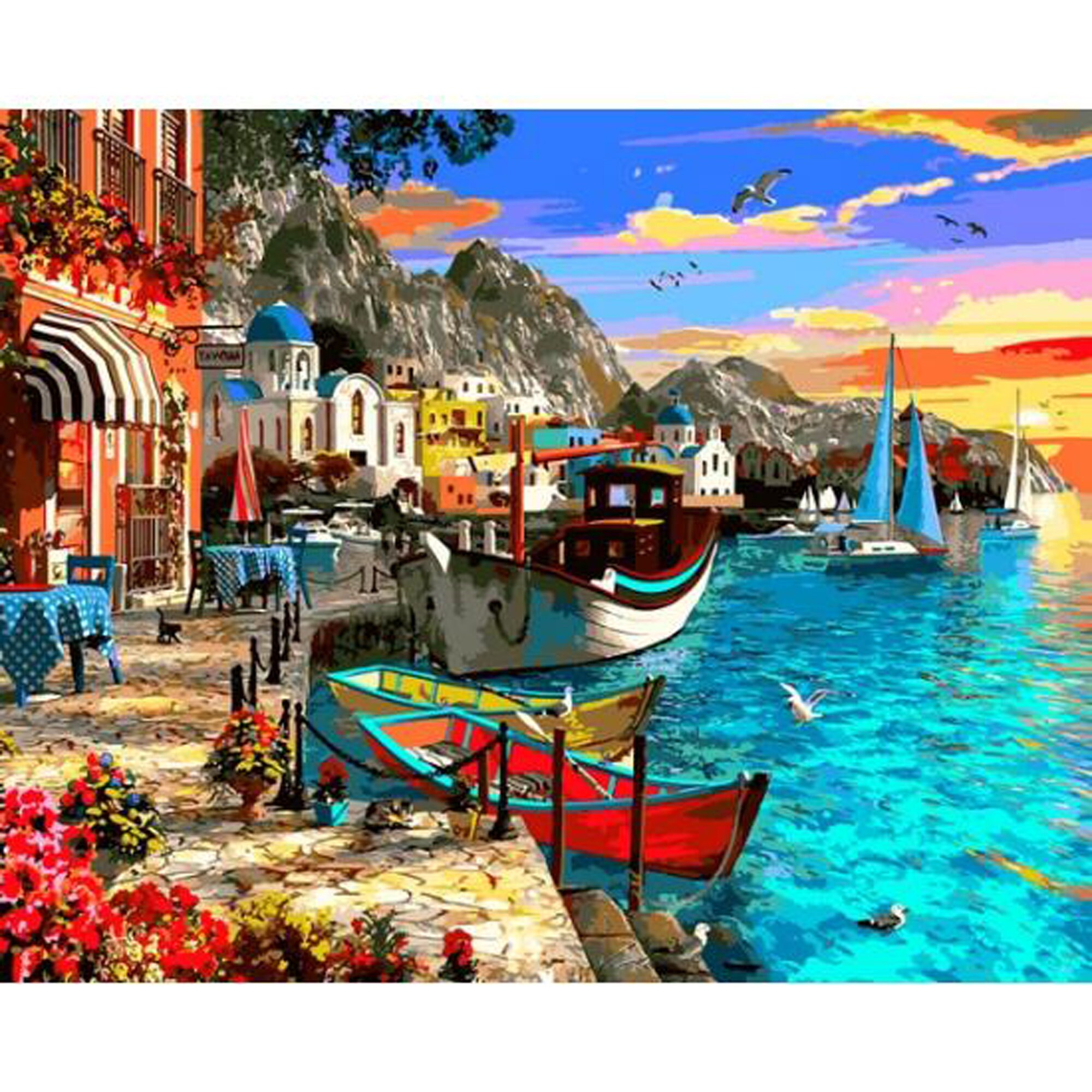 Italian coast Paint by numbers kit Adult Landscape Painting Etsy