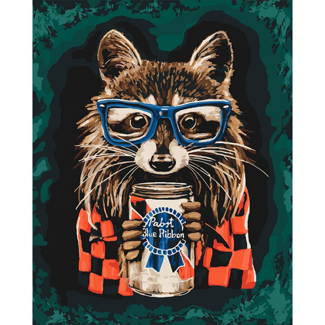 Raccoon Paint by number kit Adult Animal Painting by numbers Etsy