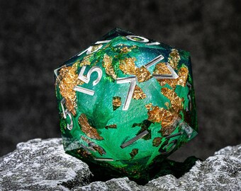 Giant D20 Liquid Core DND Dice, 55mm Giant D20 Dice, Handmade Liquid D&D Giant D20 Dice, Sharp Edge Dice, Giant D20 Dice, RPG Dice D20 Dice