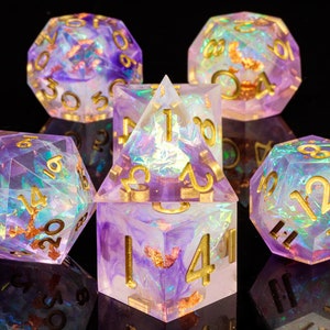 Hanmade Resin Dice Set, D&D Dice Sharp Edge Dice, Resin Dice for Dungeons and Dragons, Polyhedral Dice Set, Role playing games, d20 dice