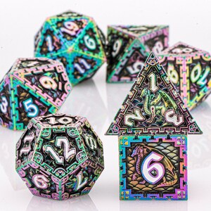 Dragon DND Dice - Polyhedral Dice Set - Dungeons and Dragons Dice - Metal  Dice - Rpg dice set gift - Role playing games - Dice Set