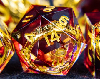 Un anillo D&D resina DnD dados, conjunto de dados de anillos, dados de borde afilado, mazmorras y dragones, regalo de dados d y d, conjunto de dados de resina, dados d20, dados d6