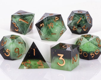 Best Price! Polyhedral Resin D&D Dice Set,  Handmade Sharp Edge Resin Dice, Board Games Dice, Resin DnD Dice, d and d dice,