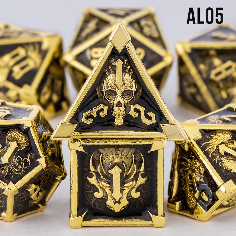 DnD Dragon Metal Dice Polyhedral Dice Set for Dungeons and Dragons, D&D Dice Set for RolePlayingDice, Dragon Dice, D20 Dice, d and d dice AL05