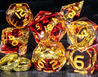 Lord of Dice. One Rings DnD Dice, Handmade D&D Dice, The Rings Dice, Polyhedral Sharp Edge Dice, Dungeons and Dragons, RPG d and d dice gift