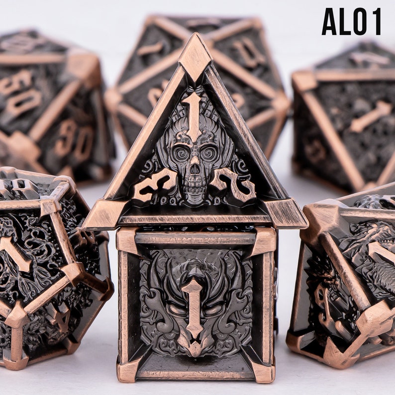 D&D Drachen Metallwürfel Polyedrischen Würfel Set für Dungeons und Drachen, D&D Würfelset für Rollenspielwürfel, Drachenwürfel, D20 Würfel, D&D Würfel Bild 2