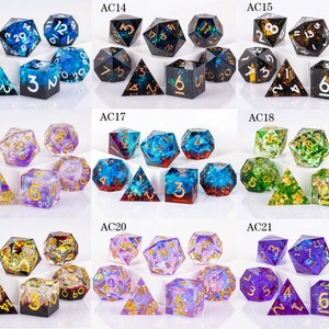 Best Price Polyhedral Resin D&D Dice Set, Handmade Sharp Edge Resin Dice, Board Games Dice, Resin DnD Dice, d and d dice, zdjęcie 8
