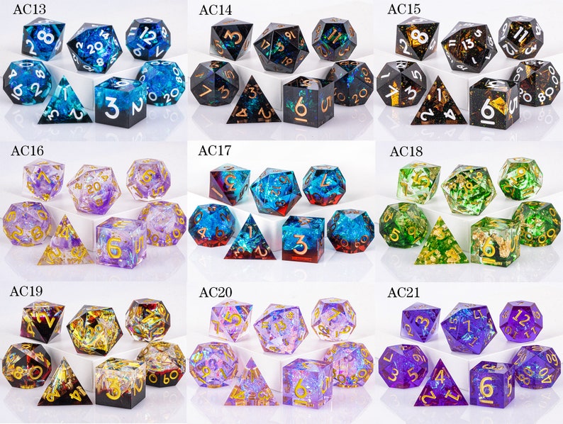 Best Price Polyhedral Resin D&D Dice Set, Handmade Sharp Edge Resin Dice, Board Games Dice, Resin DnD Dice, d and d dice, zdjęcie 8