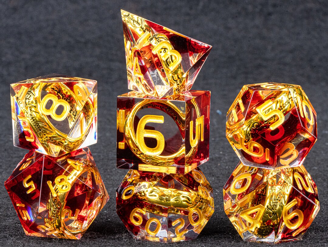 Dnd One Ring Dice Lord of Dice Resin Dnd Dice Set of 7 Etsy
