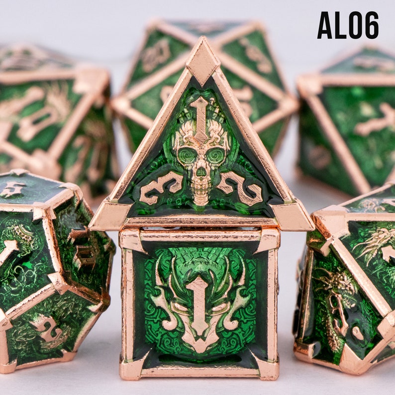 DnD Dragon Metal Dice Polyhedral Dice Set for Dungeons and Dragons, D&D Dice Set for RolePlayingDice, Dragon Dice, D20 Dice, d and d dice AL06