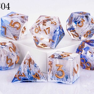 Best Price Polyhedral Resin D&D Dice Set, Handmade Sharp Edge Resin Dice, Board Games Dice, Resin DnD Dice, d and d dice, AC04