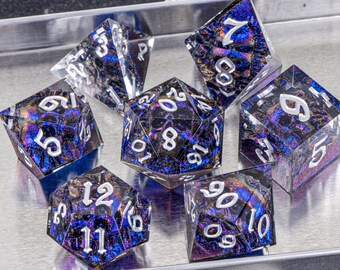 NEW Handmade Skull Face Resin DnD Dice for Board Games, Polyhedral Dice Set, Dungeons and Dragons, Sharp Edge Resin Dice, d and d dice