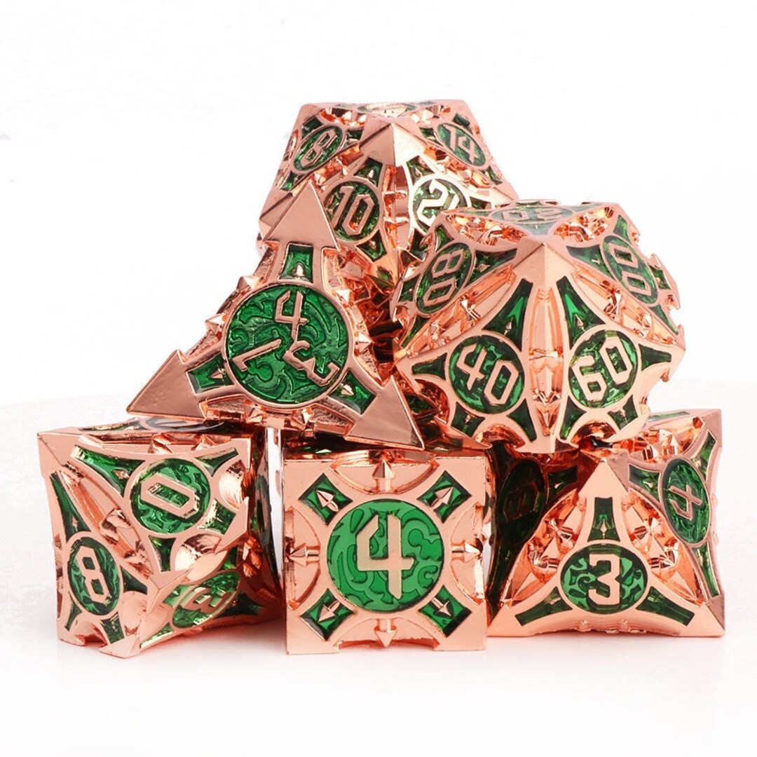 Solid Metal Dice Good for Rolling / New Green Metal Dice Dungeons