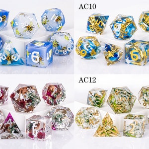 Best Price Polyhedral Resin D&D Dice Set, Handmade Sharp Edge Resin Dice, Board Games Dice, Resin DnD Dice, d and d dice, zdjęcie 7