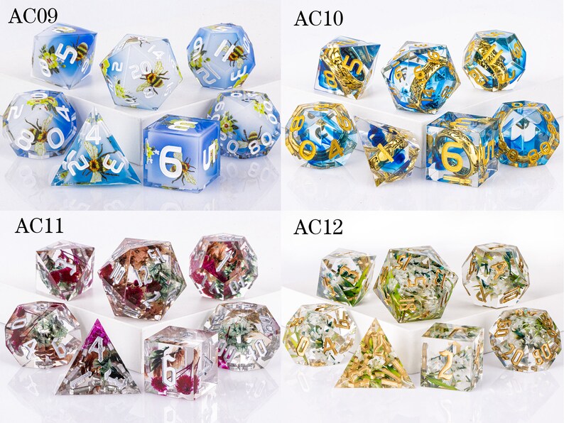 Best Price Polyhedral Resin D&D Dice Set, Handmade Sharp Edge Resin Dice, Board Games Dice, Resin DnD Dice, d and d dice, zdjęcie 7