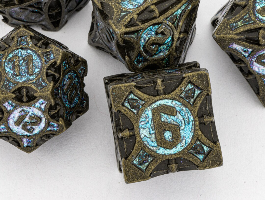 Dungeons and Dragons Dice Set Dnd Metal D&D Dice Set Metal Etsy