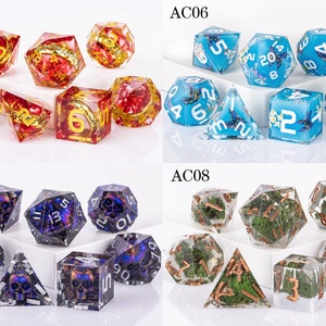 Best Price Polyhedral Resin D&D Dice Set, Handmade Sharp Edge Resin Dice, Board Games Dice, Resin DnD Dice, d and d dice, zdjęcie 6