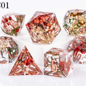 Best Price Polyhedral Resin D&D Dice Set, Handmade Sharp Edge Resin Dice, Board Games Dice, Resin DnD Dice, d and d dice, AC01