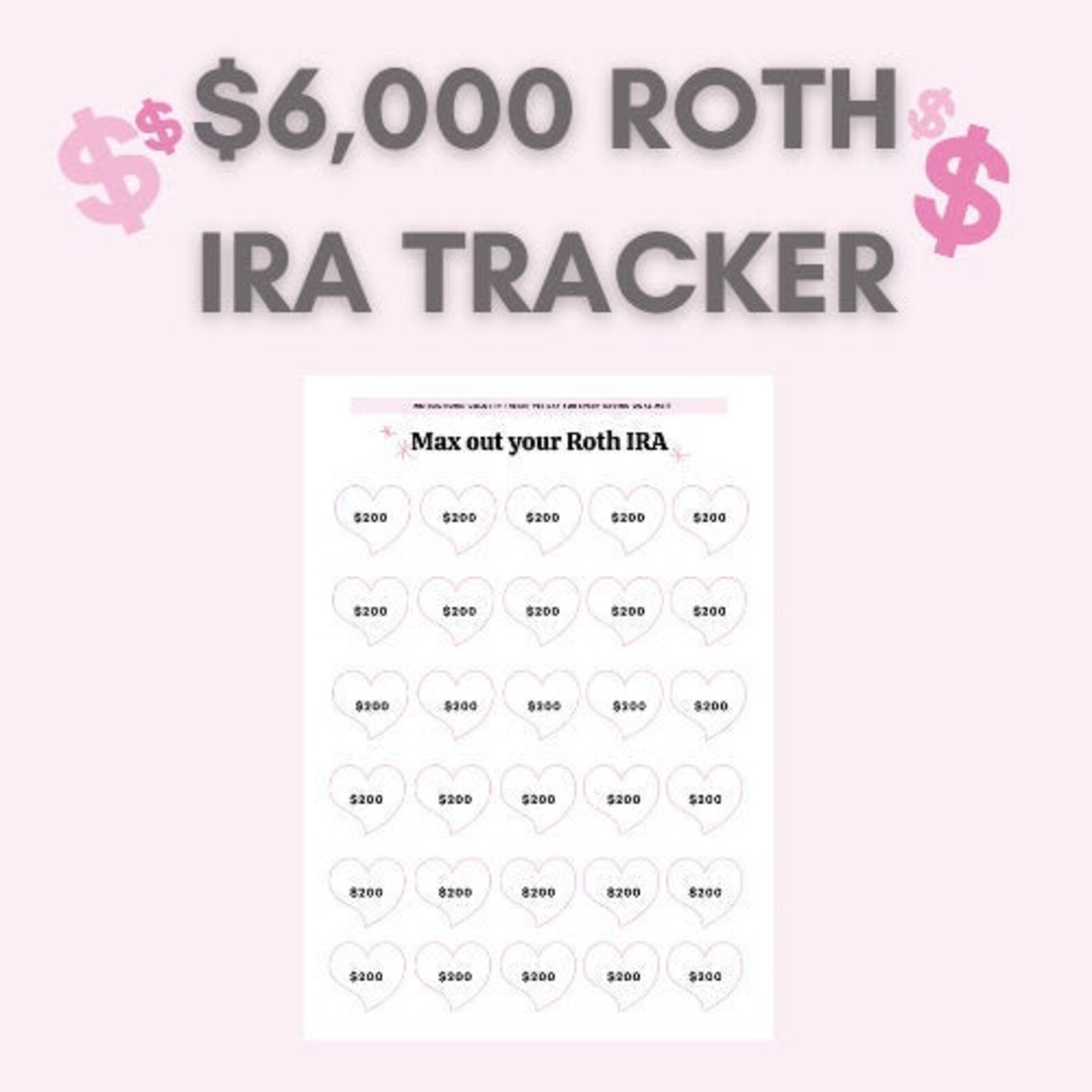 Roth IRA Investment Tracker Etsy