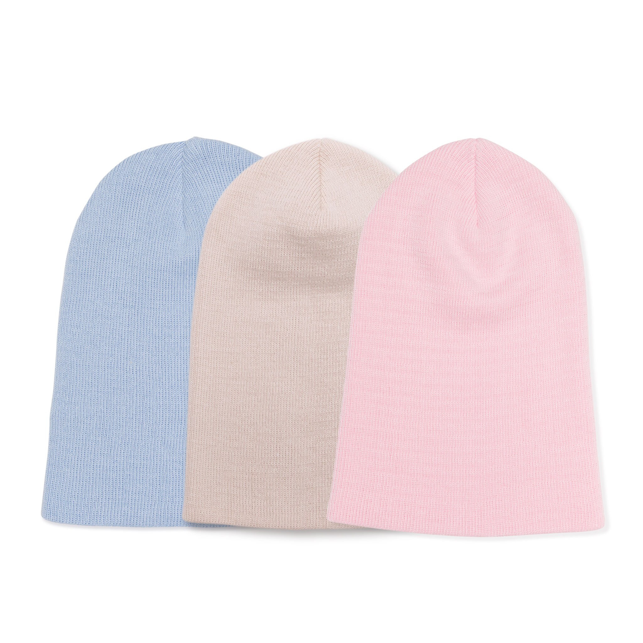 3 PACK 100 Combed Cotton Beanies for Baby Girl newborn to Etsy UK