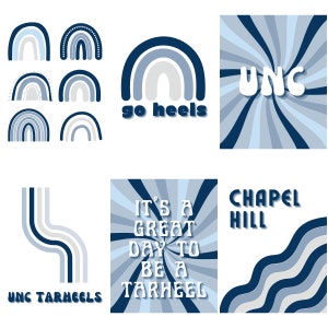 UNC Chapel Hill prints, UNC prints, Tar Heel wall art, Retro style, Chapel Hill, Caroline du Nord, UNC - téléchargements numériques