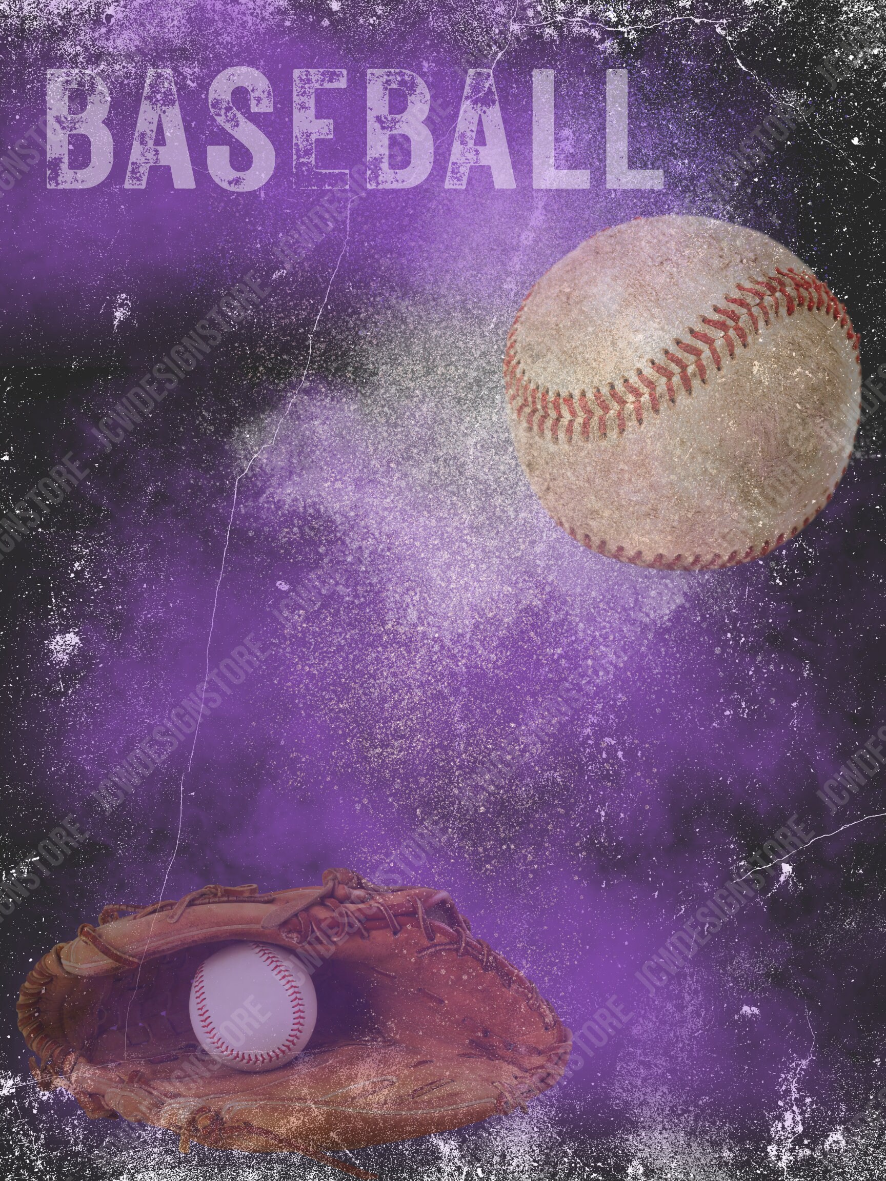 Baseball Distressed Digital Background 18x24 | Sports Poster Backdrop ...