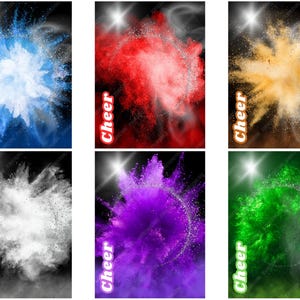 Cheer Powder 6 couleurs d'arrière-plans numériques 18 x 24 300 ppp - JPEG téléchargement immédiat - affiche de sport pour athlètes senior bannière design toile de fond