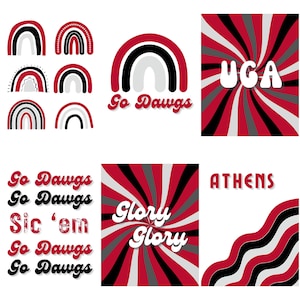 University of Georgia prints, UGA prints, Bull Dog wall art, Boho style, Athens, Georgia, Glory Glory, Sic &#39;em  - digital downloads