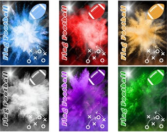 Flag Football Powder Digital Background 18x24 | Sports Poster Backdrop | Senior Banner Digital Download
