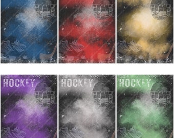 Fondo digital de hockey desgastado de 18 x 24 pulgadas / Fondo para póster deportivo / Banner para personas mayores, descarga digital