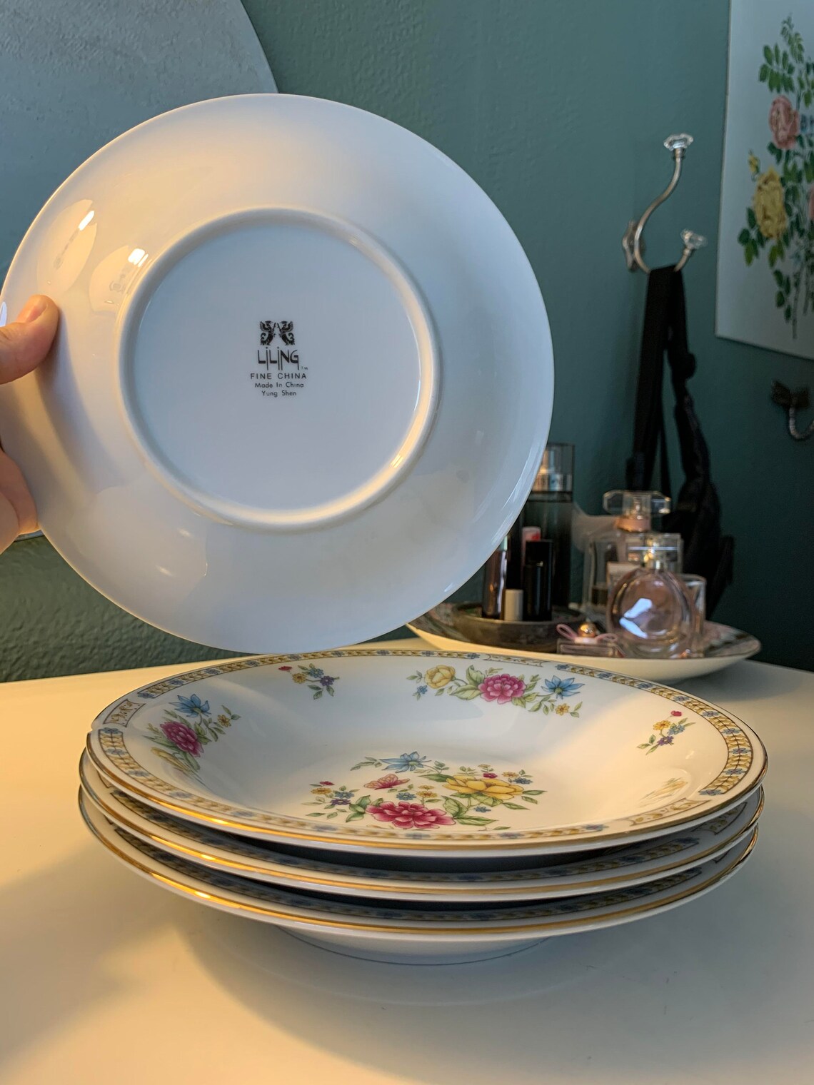 Vintage LILING Yung Shen Fine China Dishes W/ Ornate Floral Etsy